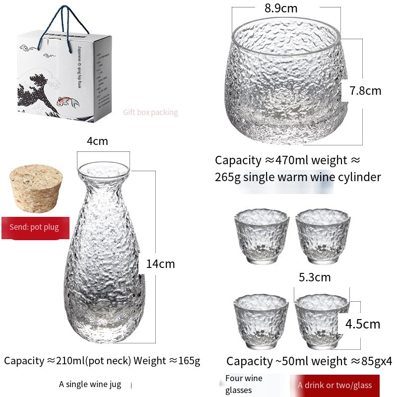 和風の小さなワイングラスセット ワイングラス 酒器 ワインセット 水差し ドリンクグラス フルーツワイングラス 酒器 家庭用ワイン仕切りグラス