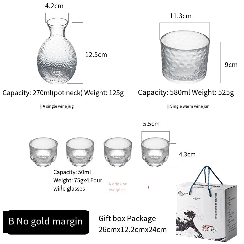 和風ガラスクリエイティブリキュールワインセット家庭用小型ワイングラスワインディスペンサーワインジョッキ酒カップフルーツワインプラム