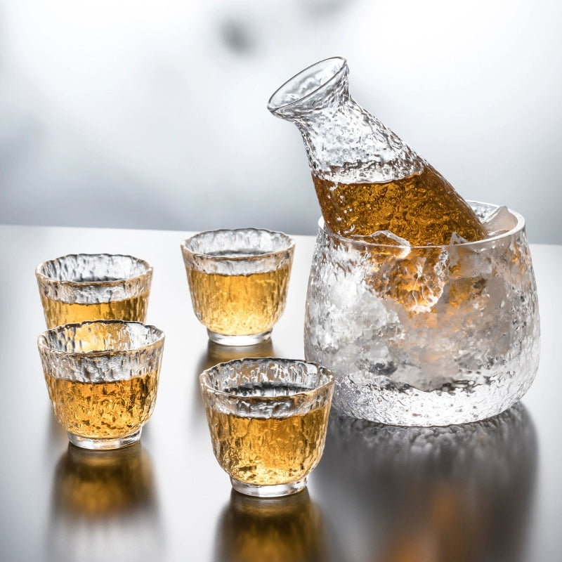 和風の小さなワイングラスセット ワイングラス 酒器 ワインセット 水差し ドリンクグラス フルーツワイングラス 酒器 家庭用ワイン仕切りグラス