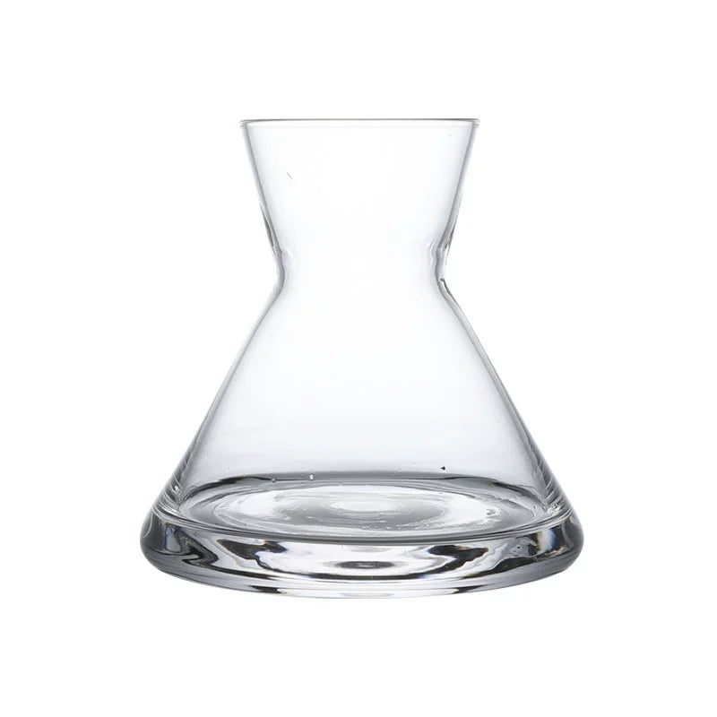 The moon is sinking and people are quietly burning incense around / medieval Japanese-style sake pot wabi-sabi vintage crystal glass