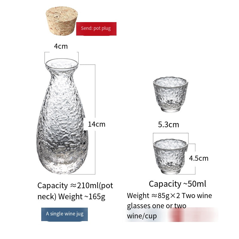 和風の小さなワイングラスセット ワイングラス 酒器 ワインセット 水差し ドリンクグラス フルーツワイングラス 酒器 家庭用ワイン仕切りグラス