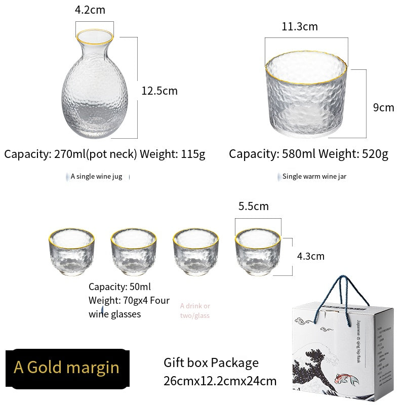和風ガラスクリエイティブリキュールワインセット家庭用小型ワイングラスワインディスペンサーワインジョッキ酒カップフルーツワインプラム